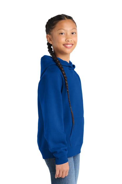 True Royal Sport-Tek Youth Pullover Hooded Sweatshirt. YST254 plain