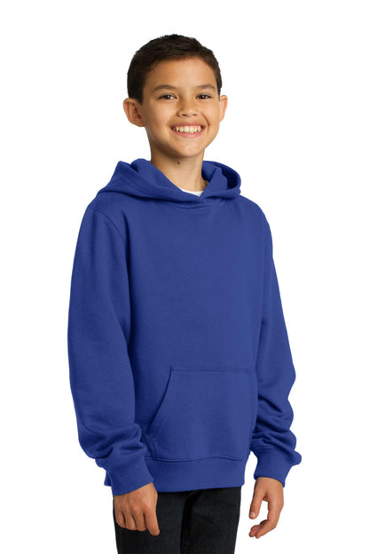 True Royal Sport-Tek Youth Pullover Hooded Sweatshirt. YST254 plain