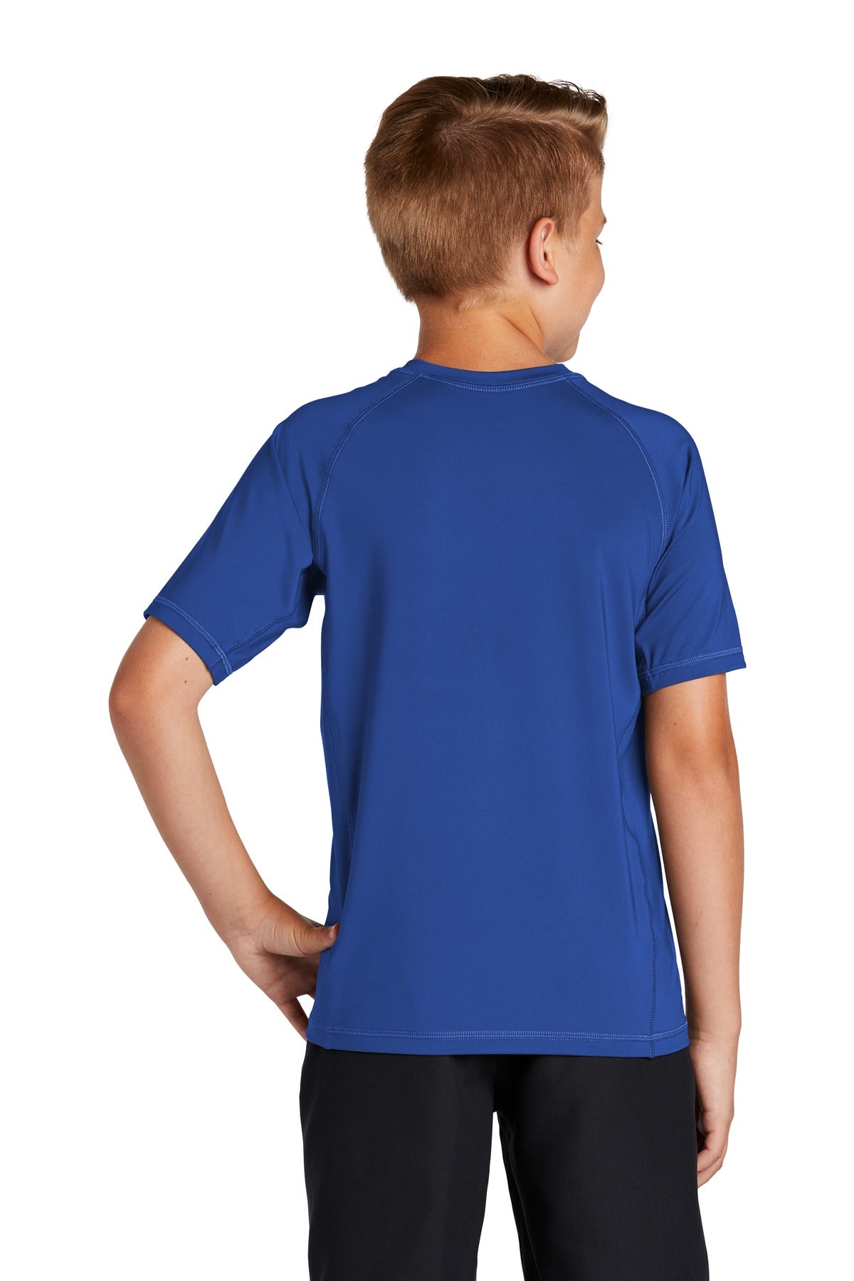 True Royal Sport-Tek Youth Rashguard Tee. YST470 plain