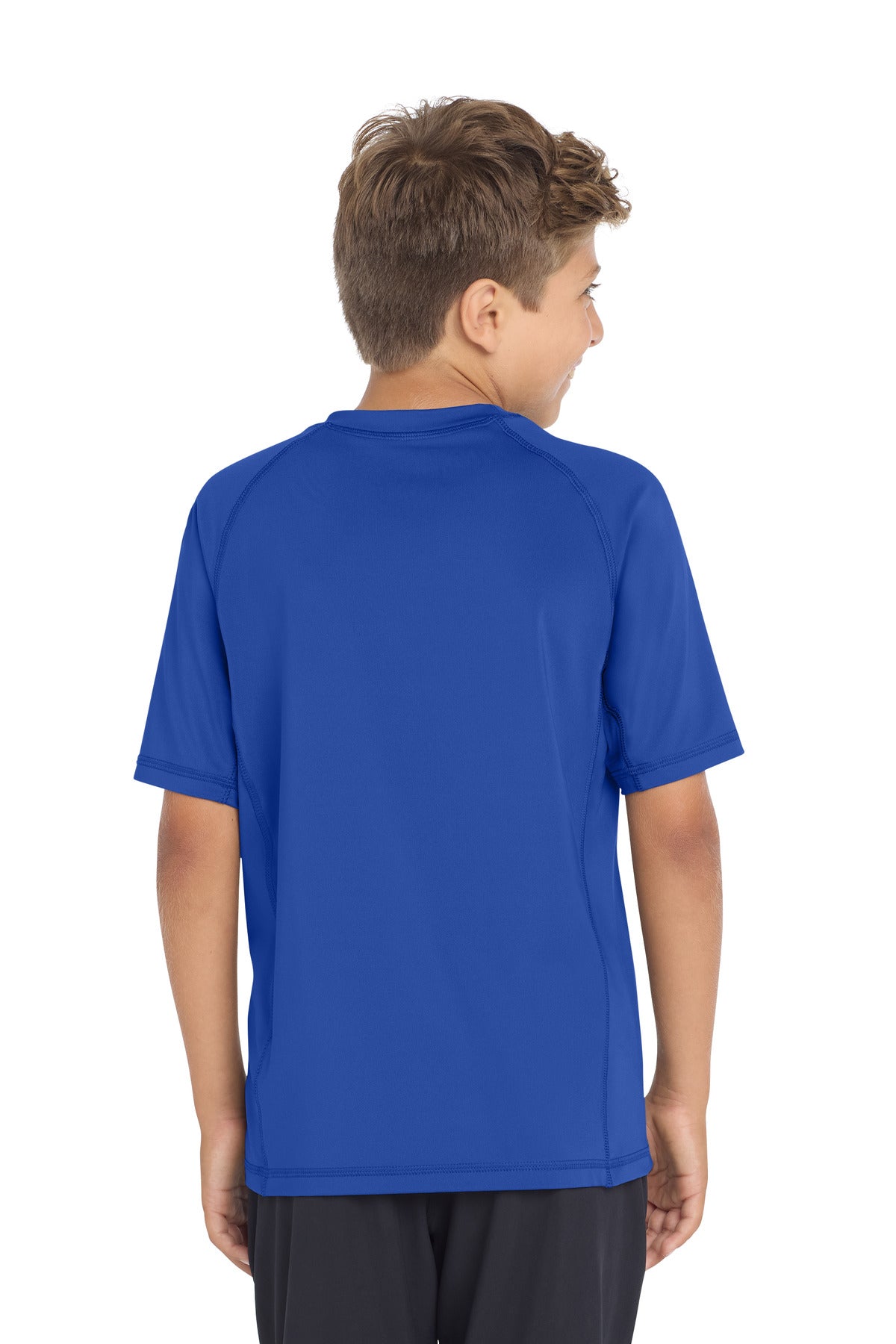 True Royal Sport-Tek Youth Rashguard Tee. YST470 plain