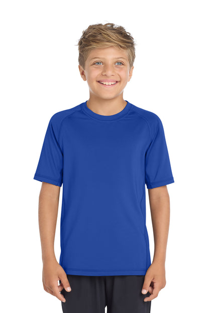 True Royal Sport-Tek Youth Rashguard Tee. YST470 plain