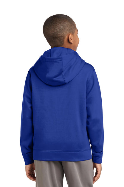 True Royal Sport-Tek Youth Sport-Wick Fleece Hooded Pullover. YST244 plain