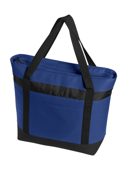 True Royal/Blk Port Authority Large Tote Cooler. BG527 plain