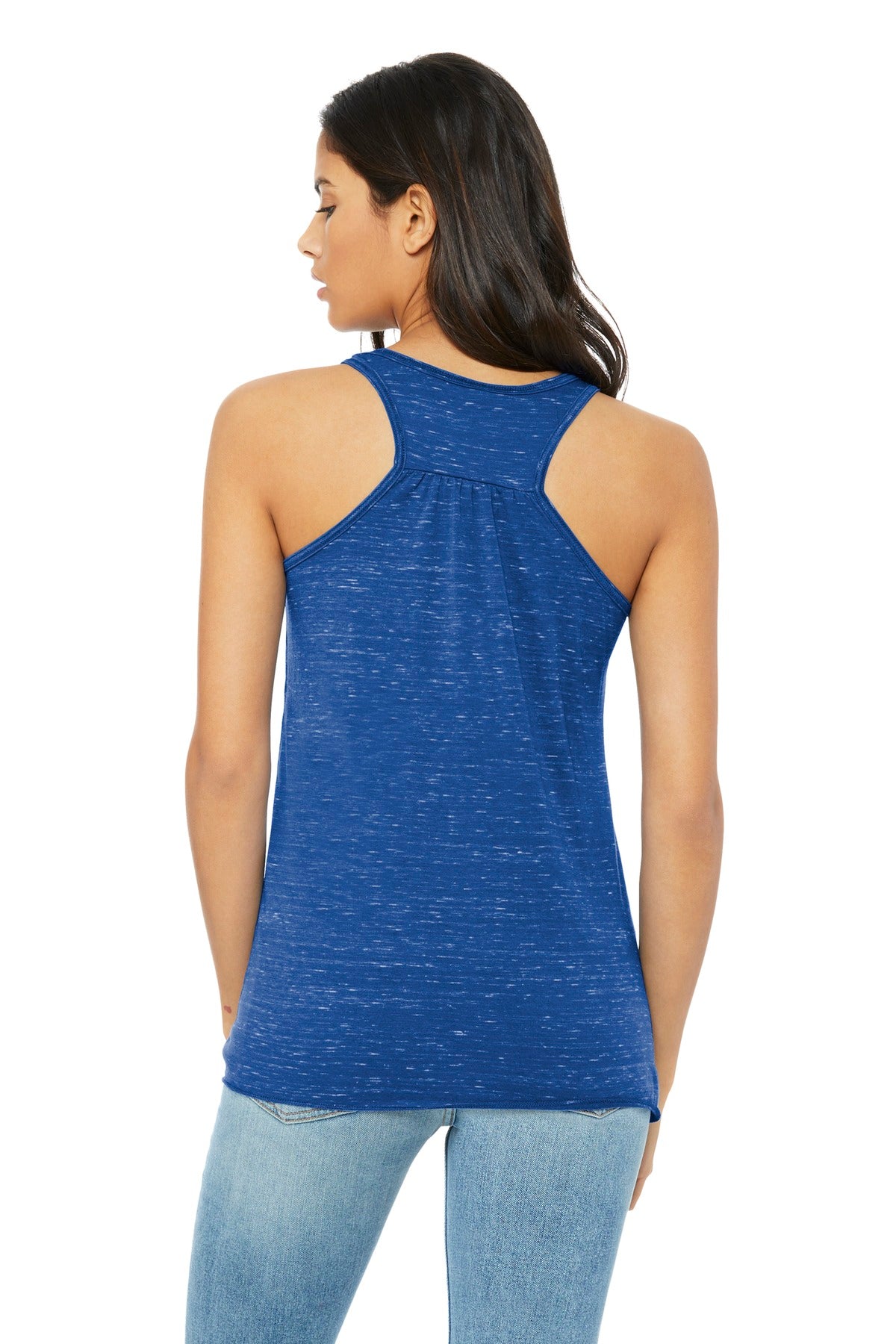 True Royl Marb BELLA+CANVAS Women's Flowy Racerback Tank. BC8800 plain