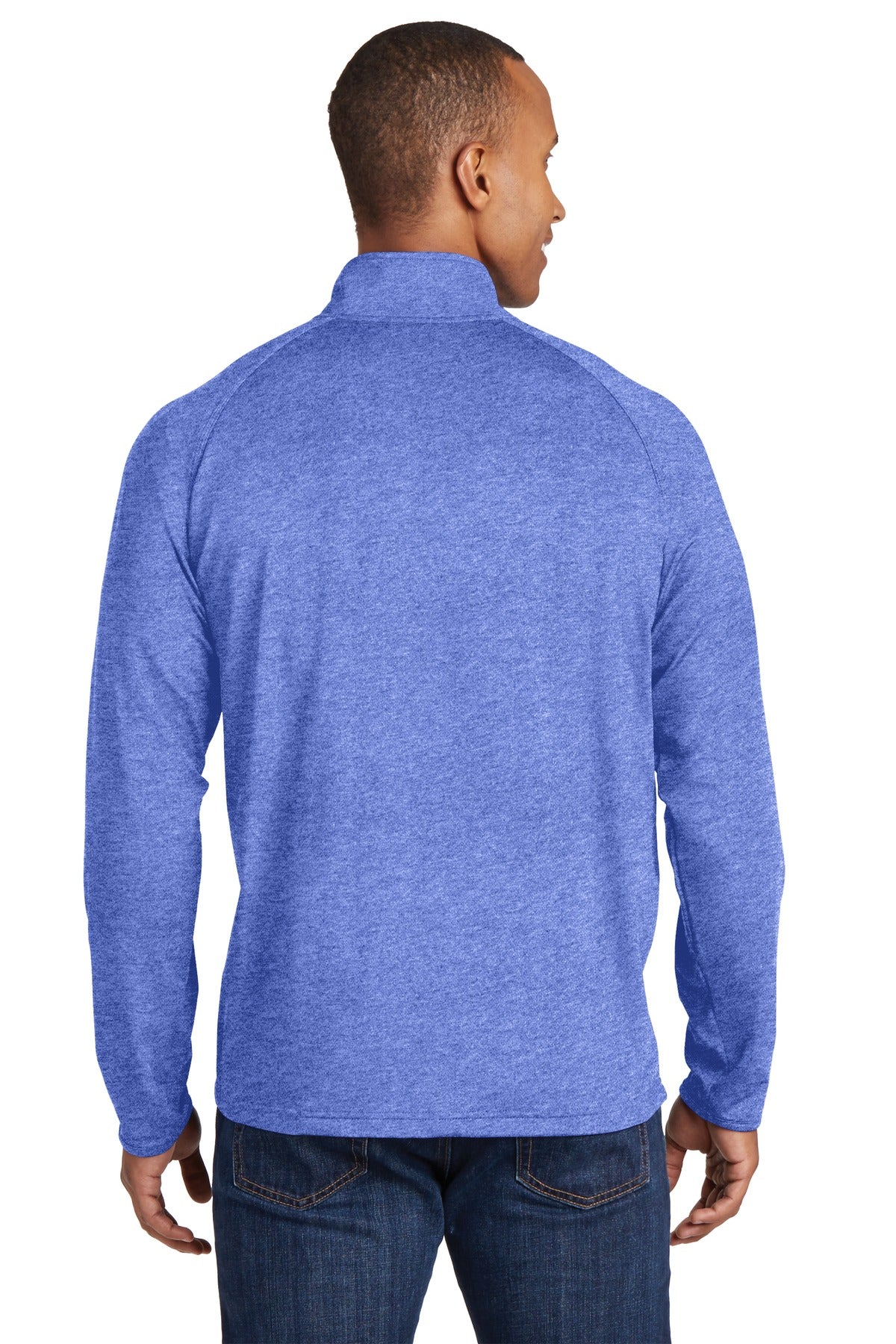 True Ryl Hthr Sport-Tek Sport-Wick Stretch 1/4-Zip Pullover. ST850 plain