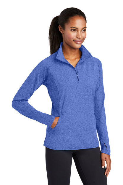 True Ryl Hthr Sport-Tek Women's Sport-Wick Stretch 1/4-Zip Pullover. LST850 plain