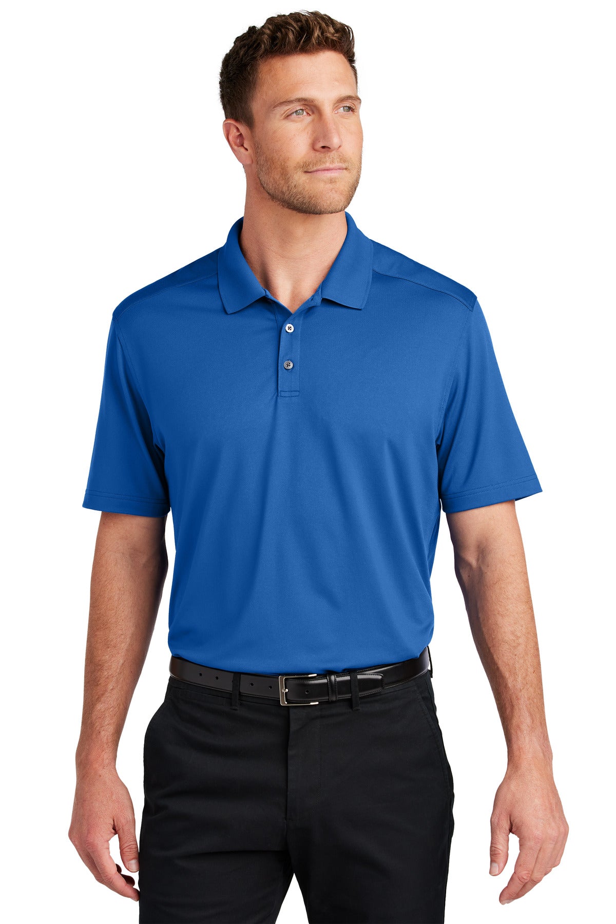 TrueBlue Port Authority City Stretch Flat Knit Polo K683 plain