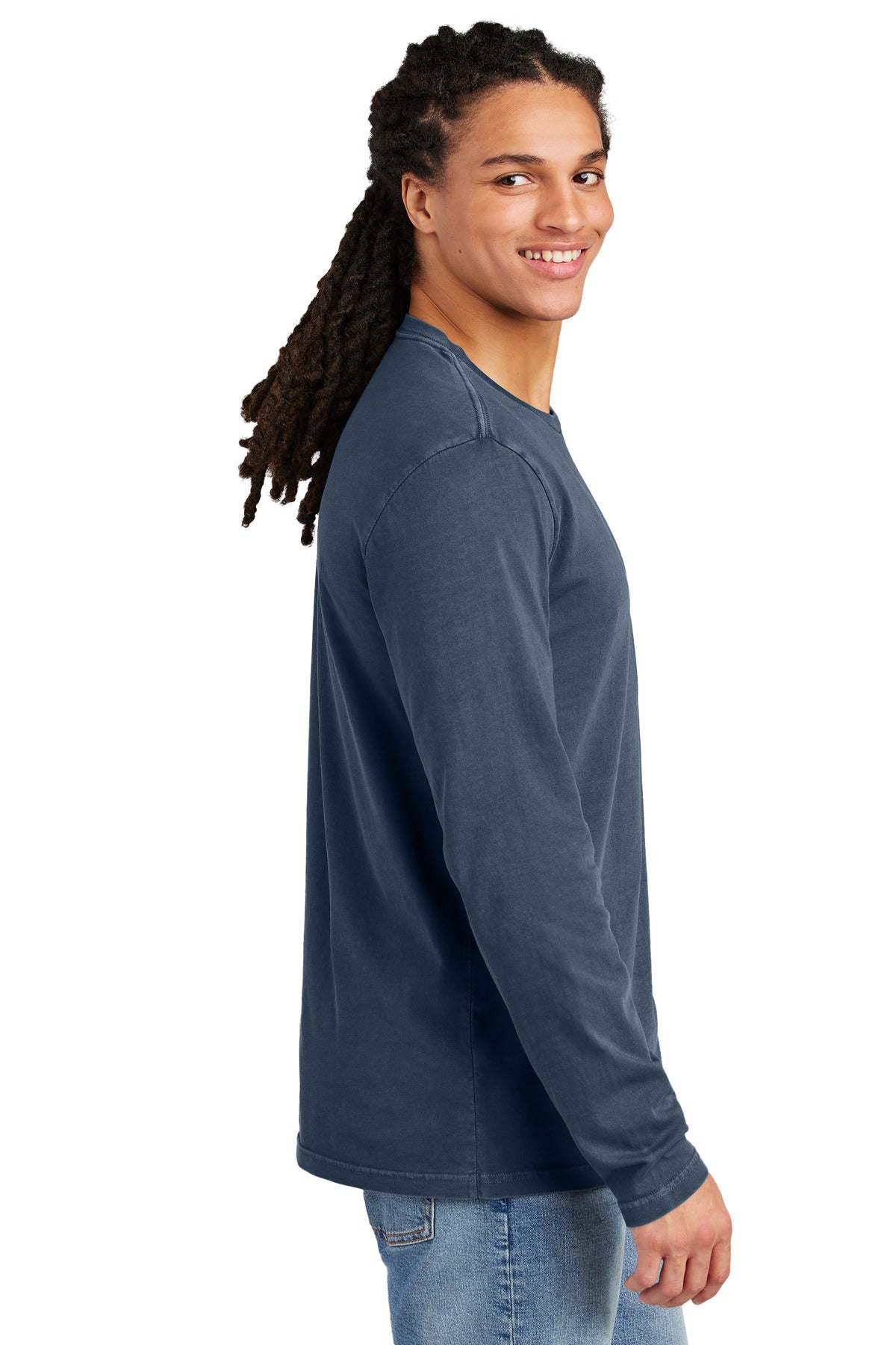 TrueNavy District Wash Long Sleeve Tee DT2103 plain