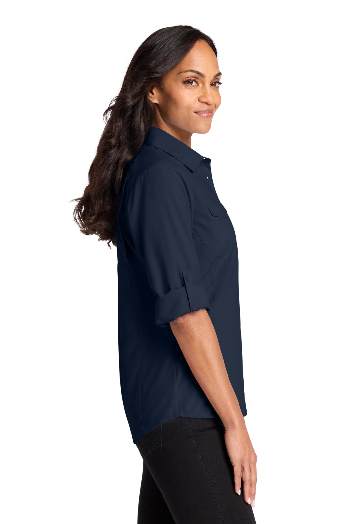 TrueNavy Port Authority Women's Long Sleeve UV Daybreak Shirt LW960