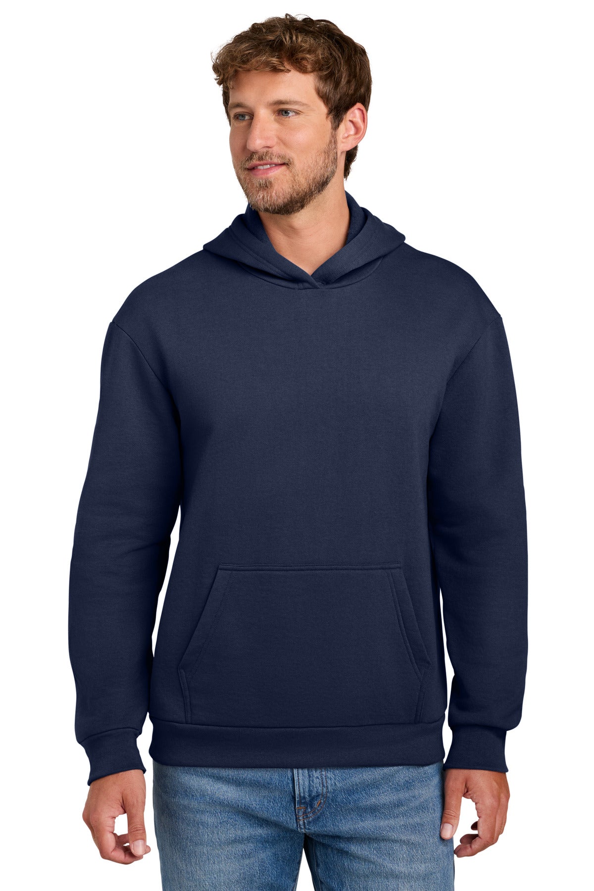 TrueNavy Port & Co Easy Fleece Pullover Hooded Sweatshirt PC68H
