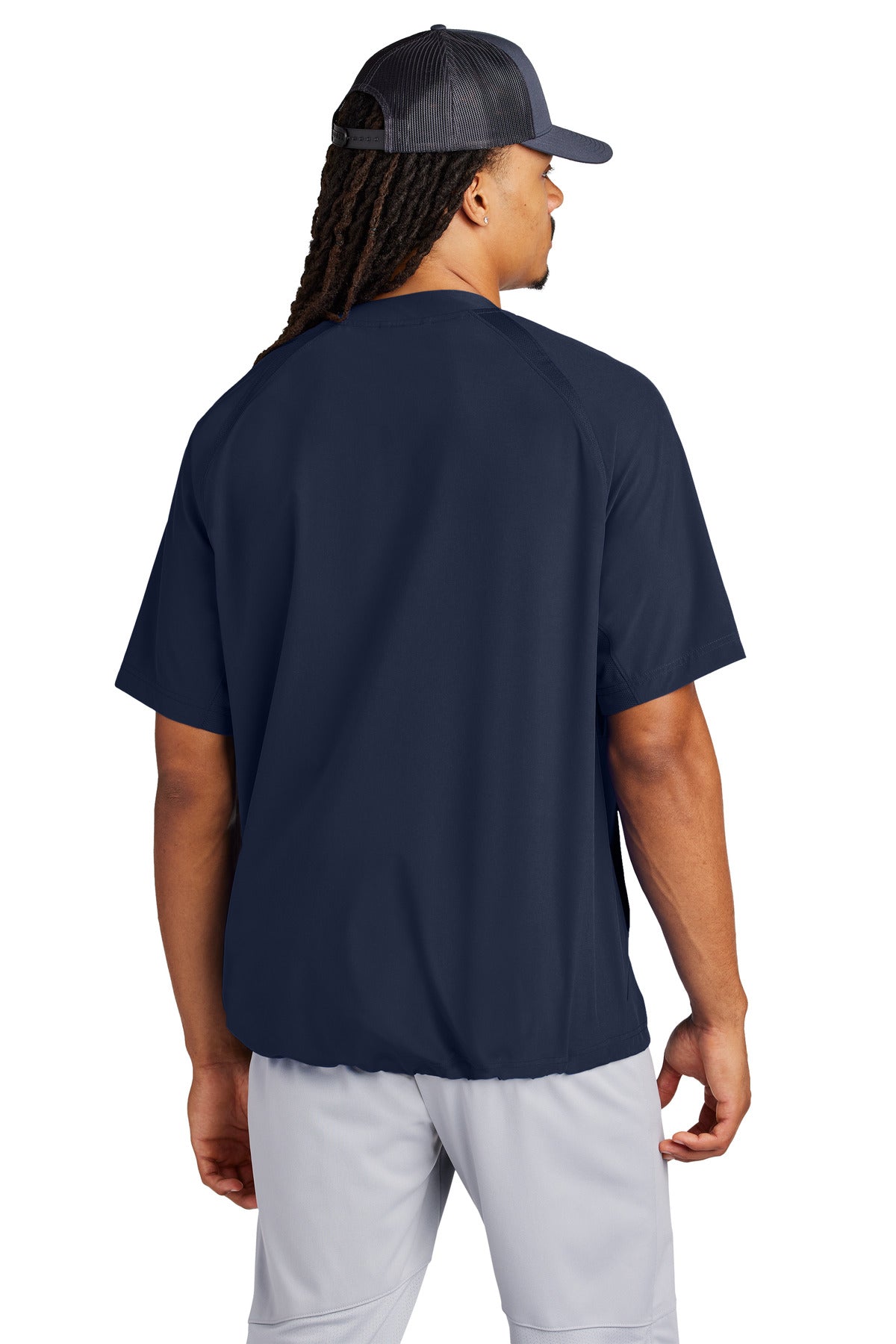 TrueNavy Sport-Tek Repeat 1/2-Zip Short Sleeve Jacket JST489 plain