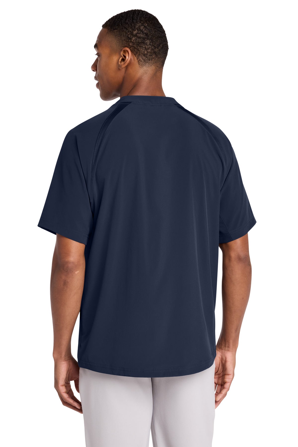 TrueNavy Sport-Tek Repeat 1/2-Zip Short Sleeve Jacket JST489