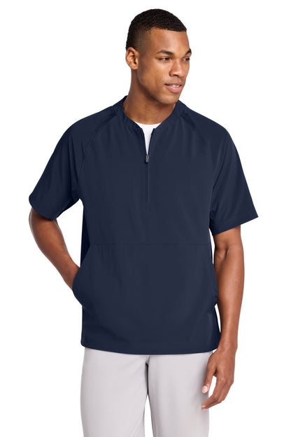TrueNavy Sport-Tek Repeat 1/2-Zip Short Sleeve Jacket JST489