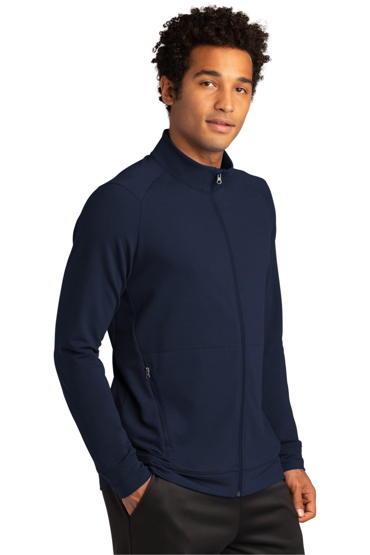 TrueNavy Sport-Tek Sport-Wick Flex Fleece Full-Zip. ST560 plain