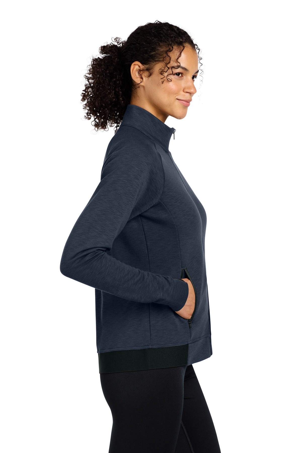 TrueNavy Sport-Tek Women's PosiCharge Strive Full-Zip LST570 plain