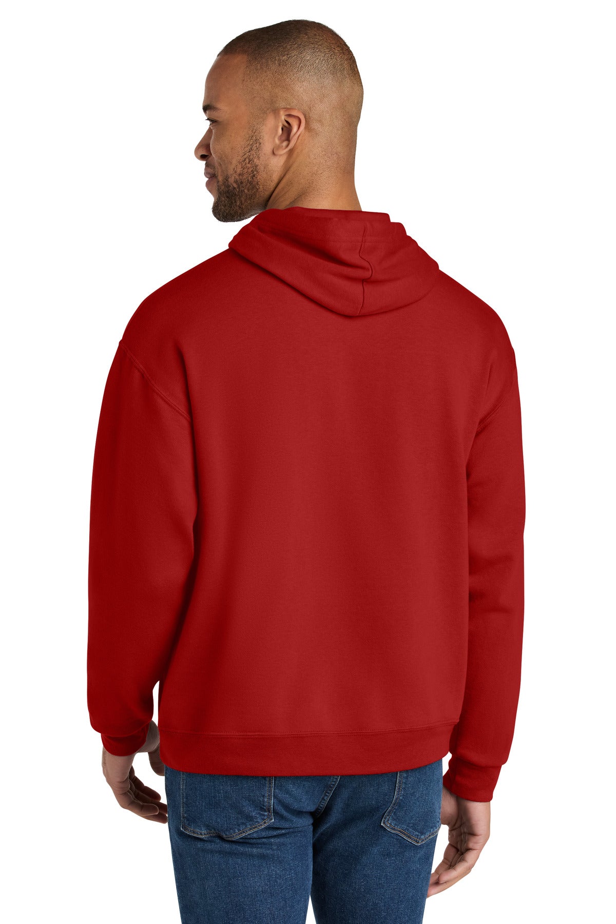 TrueRed Jerzees Ultimate Unisex CVC Ring Spun Hooded Sweatshirt IC49M plain