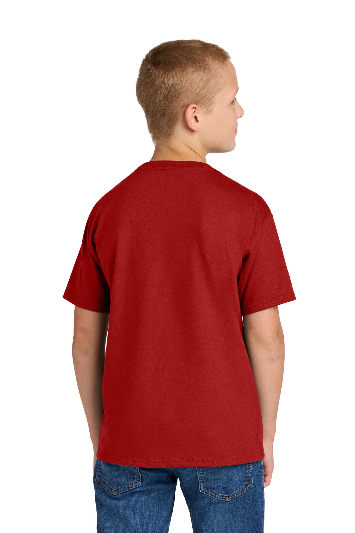 TrueRed Jerzees Ultimate Youth Ring Spun T-Shirt IC46B plain