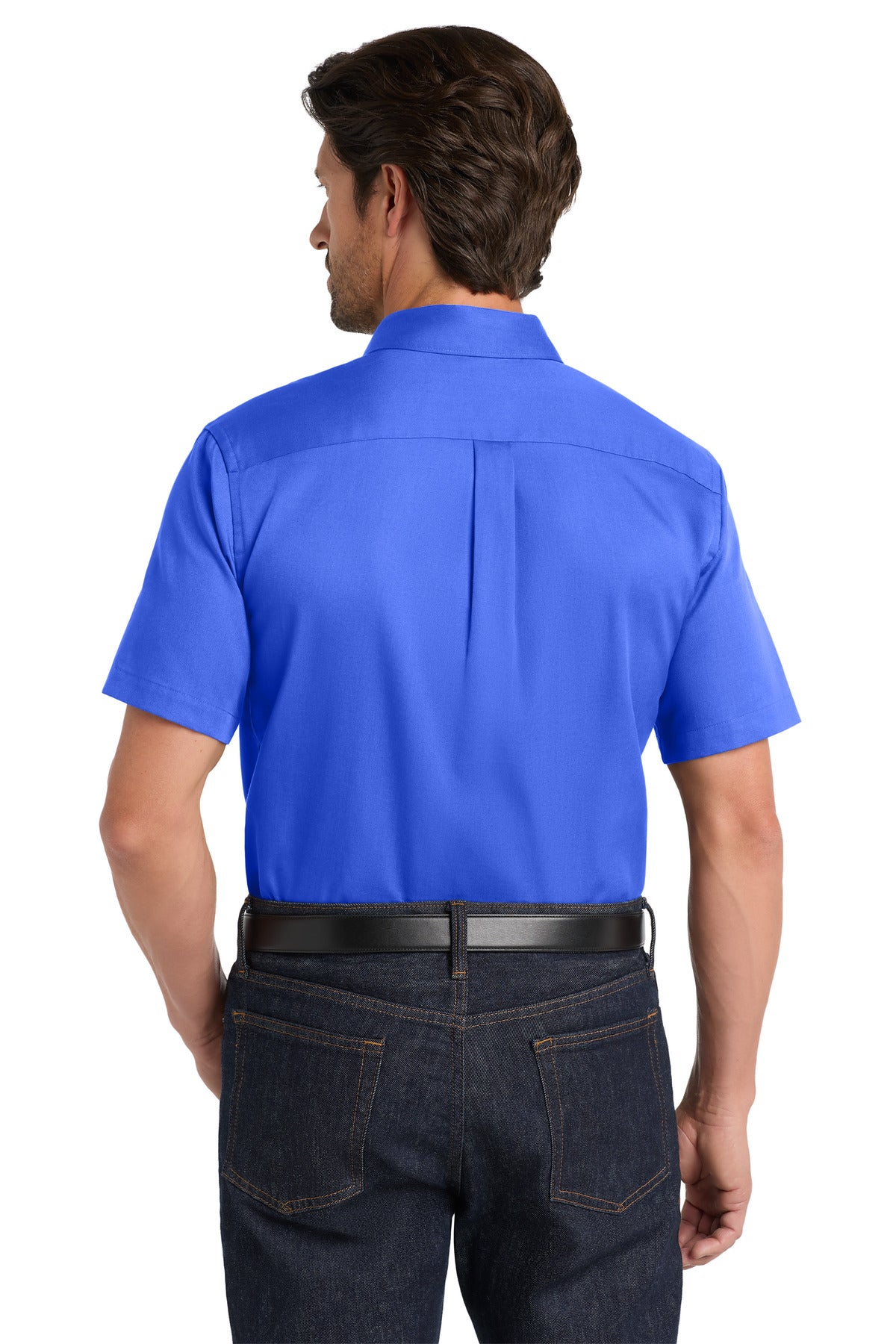 TrueRoyal Port Authority Short Sleeve SuperPro React Twill Shirt. W809 plain