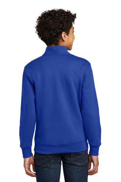 TrueRoyal Port & Co Youth Core Fleece 1/4-Zip Pullover Sweatshirt PC78YQ plain