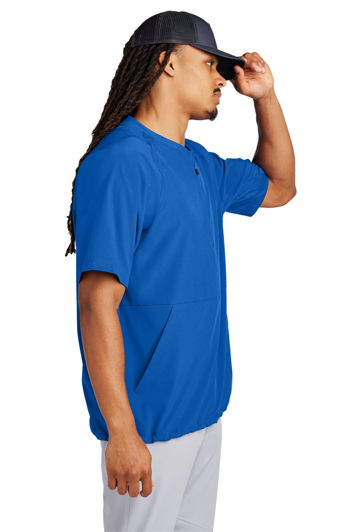TrueRoyal Sport-Tek Repeat 1/2-Zip Short Sleeve Jacket JST489 plain
