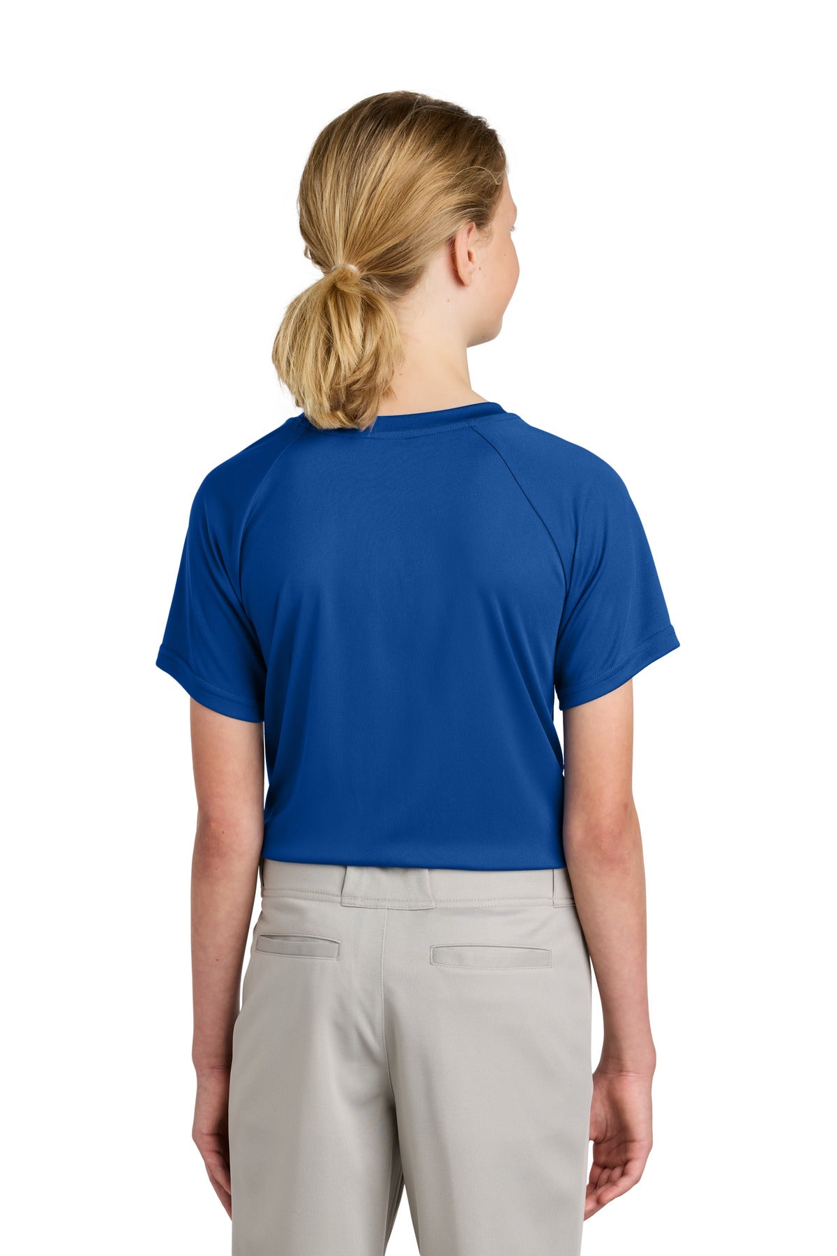 TrueRoyal Sport-Tek Youth PosiCharge Competitor 2-Button Henley YST359 plain