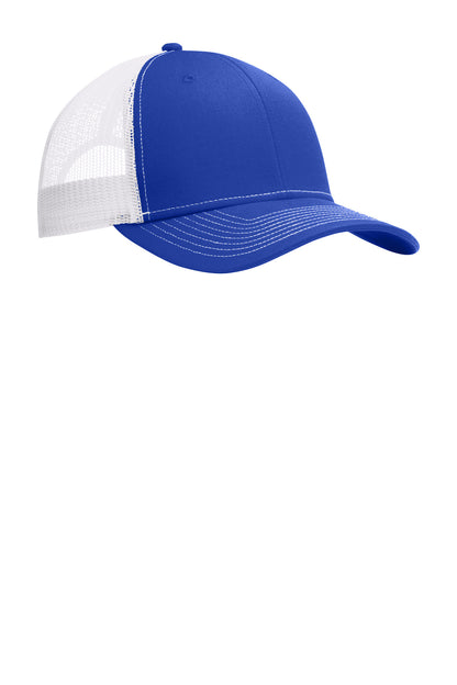 TRy/White Port Authority Snapback Trucker Cap. C402 plain