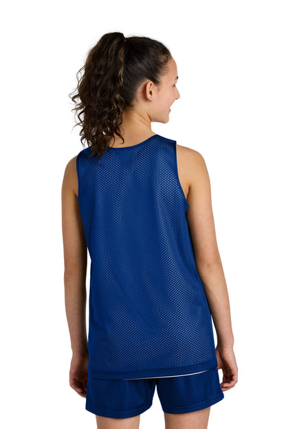 TRy/White Sport-Tek Youth PosiCharge Reversible Mesh Tank YST5000 plain