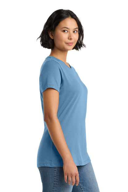 TundraBlu District Women's Perfect Weight Tee. DM104L plain