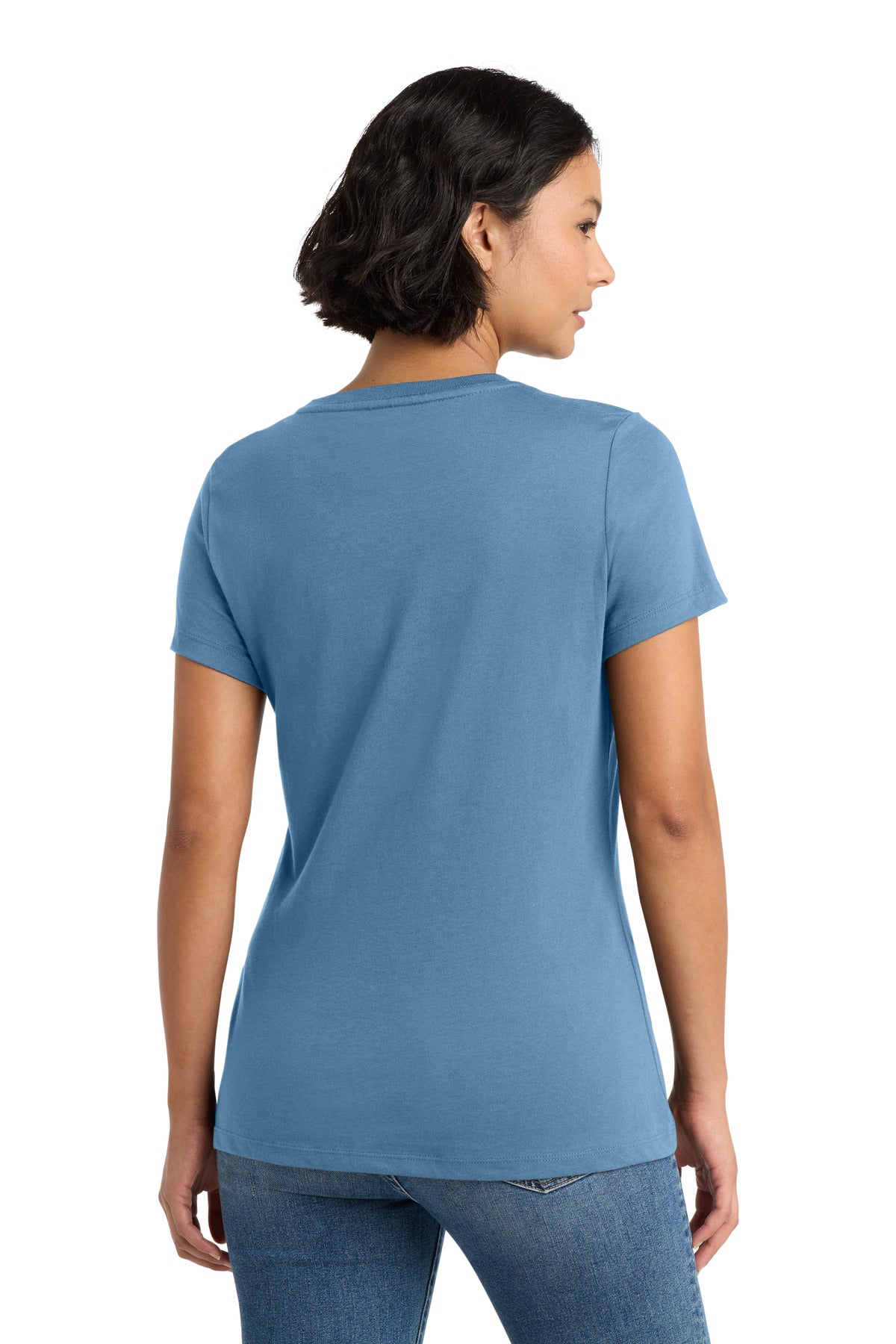 TundraBlu District Women's Perfect Weight Tee. DM104L plain