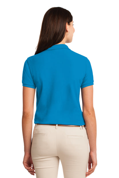 Turquoise Port Authority Women's Silk Touch Polo. L500 plain