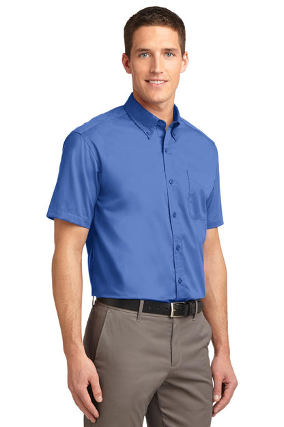 Ultramarne Blu Port Authority Short Sleeve Easy Care Shirt. S508 plain
