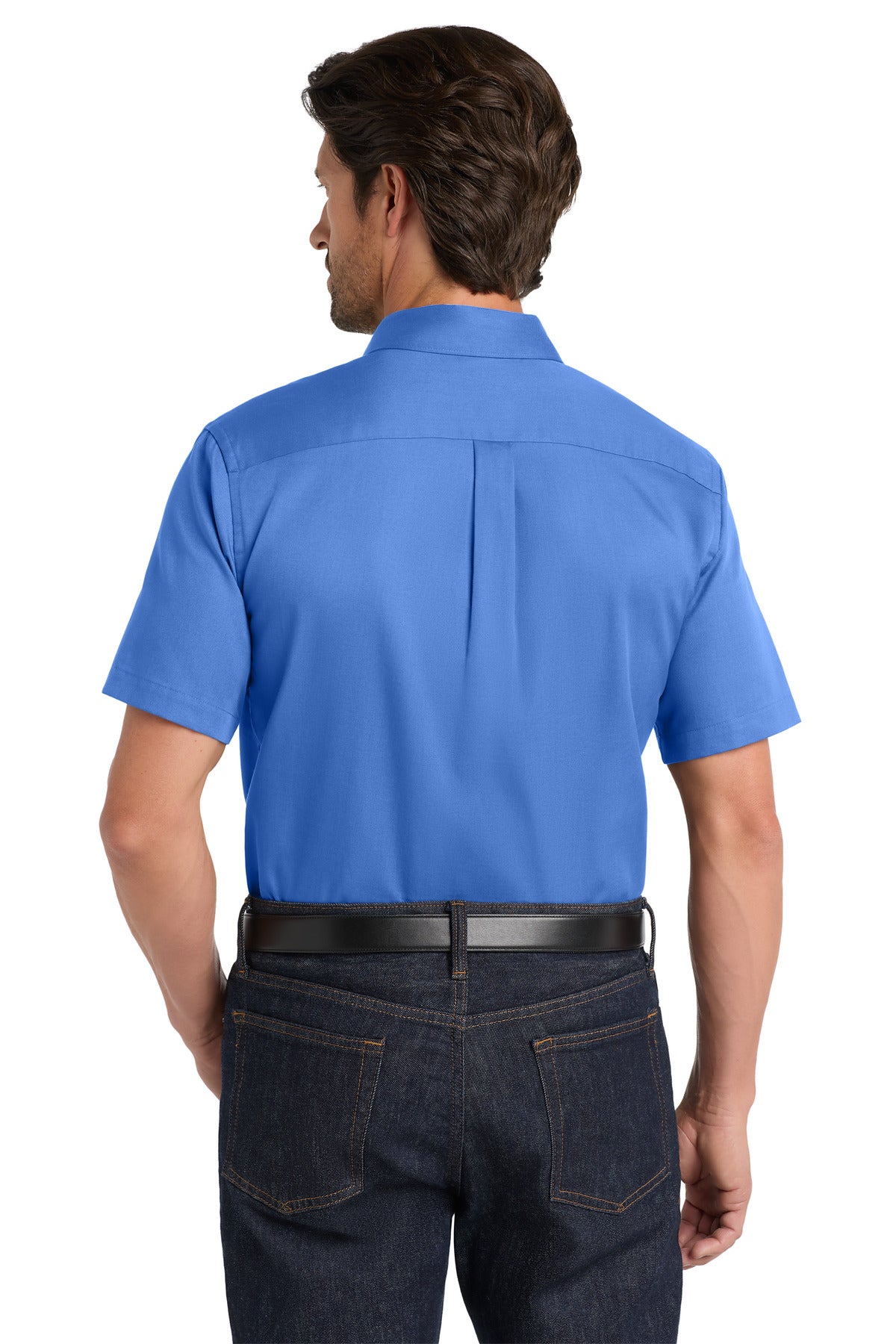UltramrnBl Port Authority Short Sleeve SuperPro React Twill Shirt. W809 plain