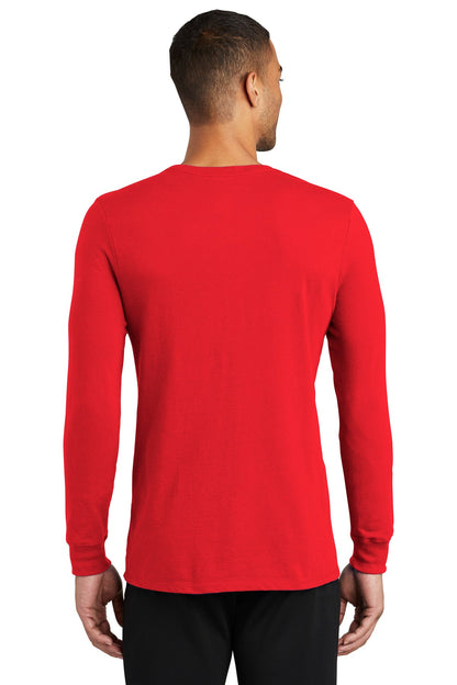 University Red Nike Dri-FIT Cotton/Poly Long Sleeve Tee. NKBQ5230 plain