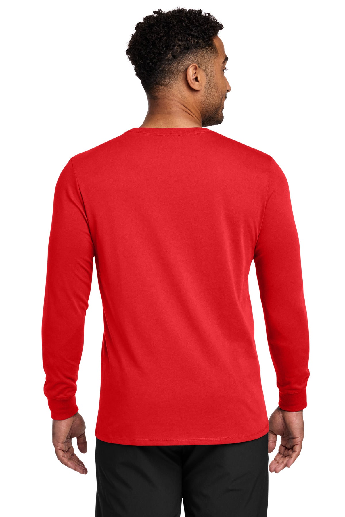 University Red Nike Dri-FIT Cotton/Poly Long Sleeve Tee. NKBQ5230 plain