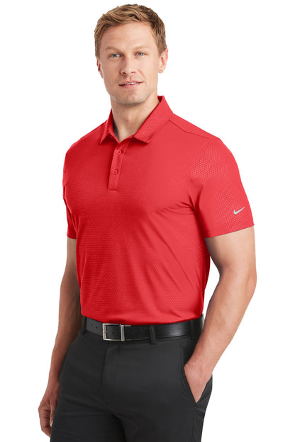 University Red Nike Dri-FIT Embossed Tri-Blade Polo. 838964 plain