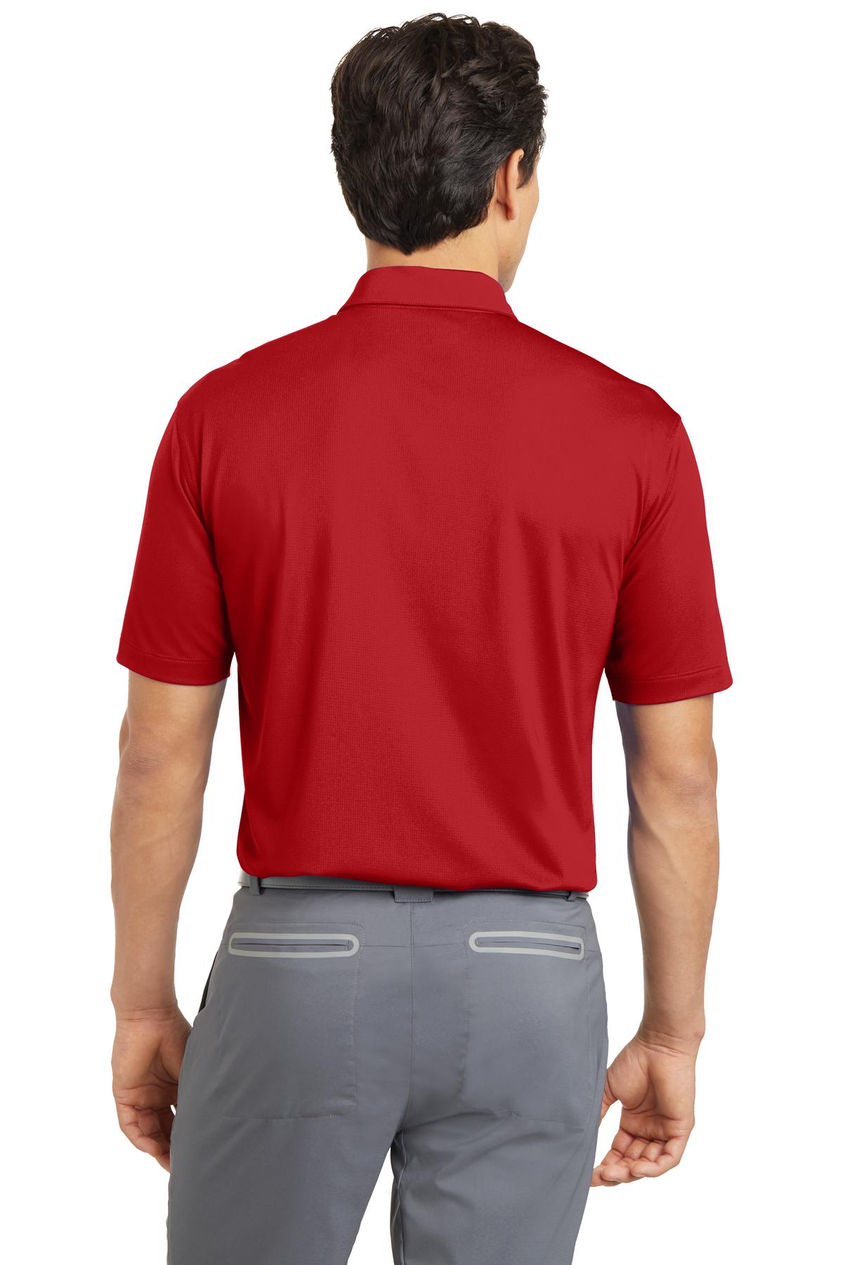 University Red Nike Dri-FIT Vertical Mesh Polo. 637167 plain
