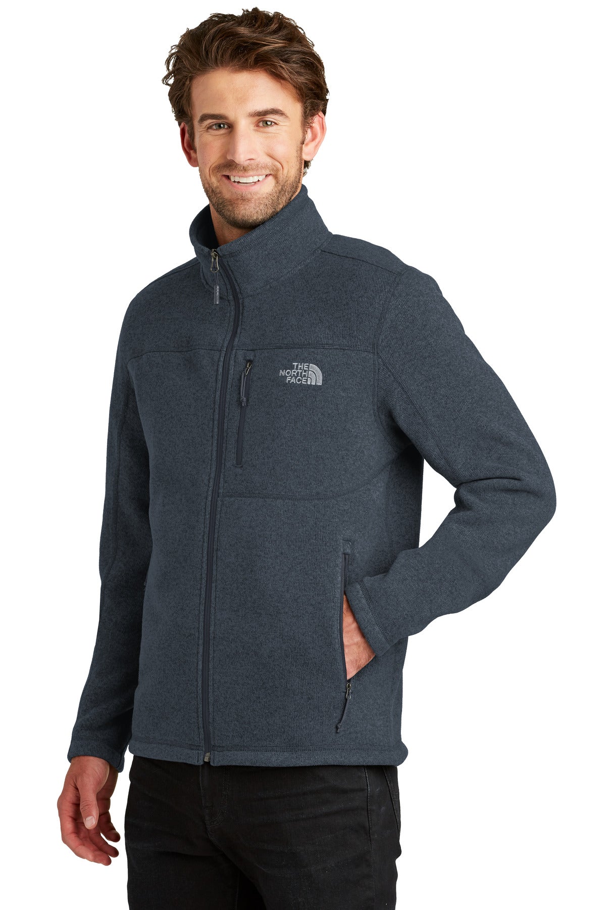 Urban Navy Hth The North Face Sweater Fleece Jacket. NF0A3LH7 plain