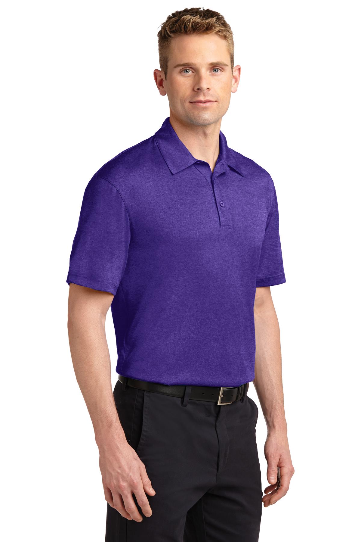 Var Purple Hth Sport-Tek Heather Contender Polo. ST660 plain