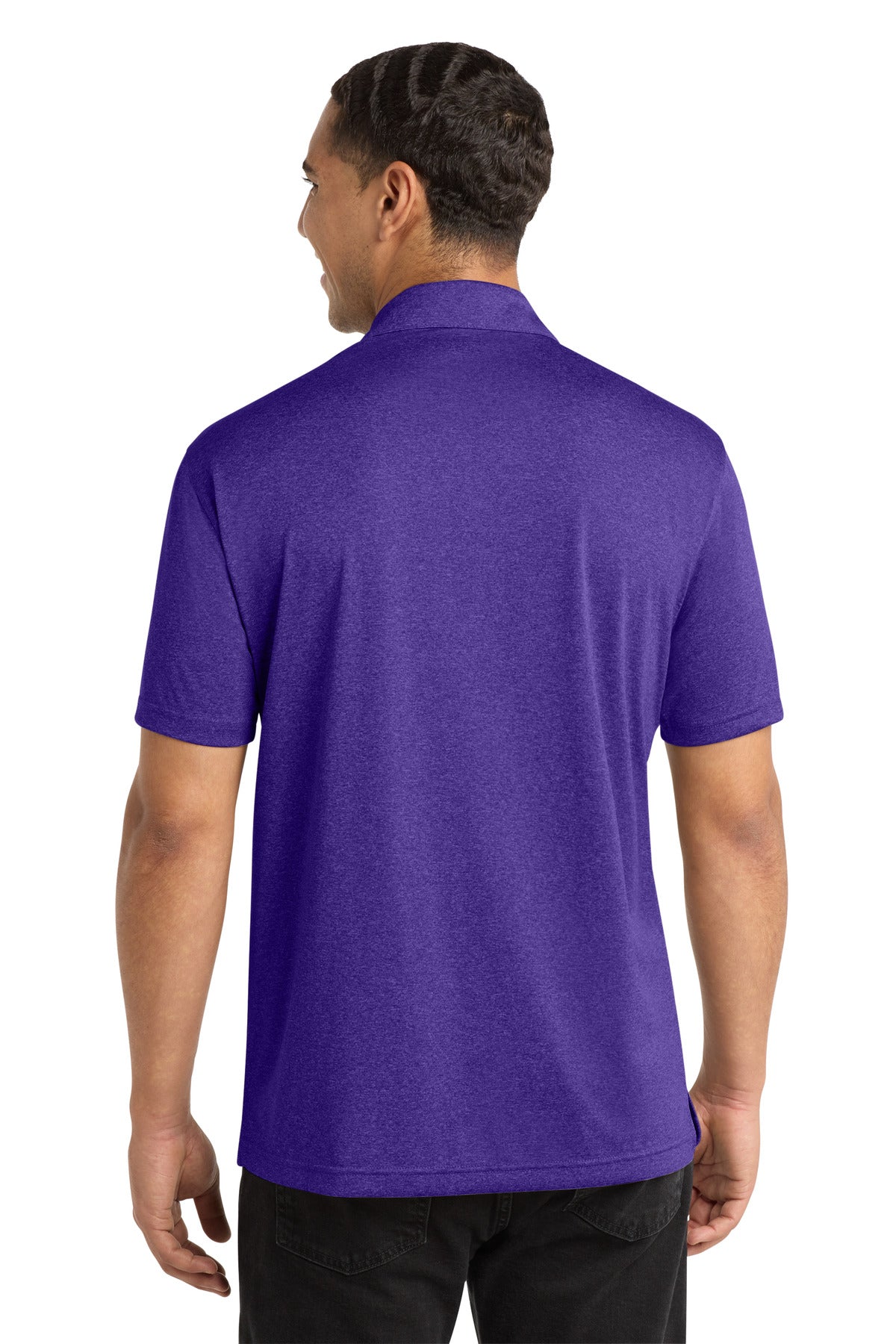 Var Purple Hth Sport-Tek Heather Contender Polo. ST660 plain