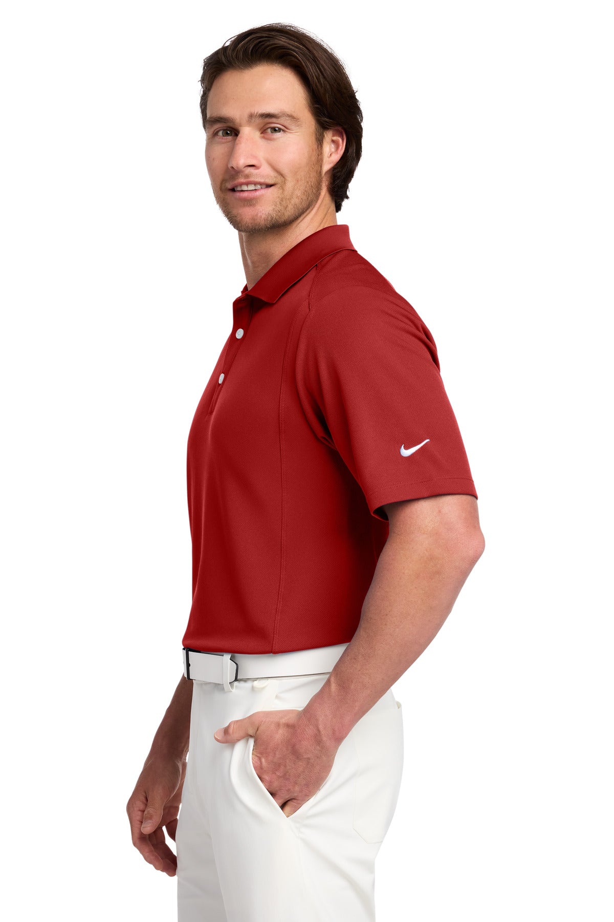 Varsity Red Nike Dri-FIT Classic Polo. 267020 plain