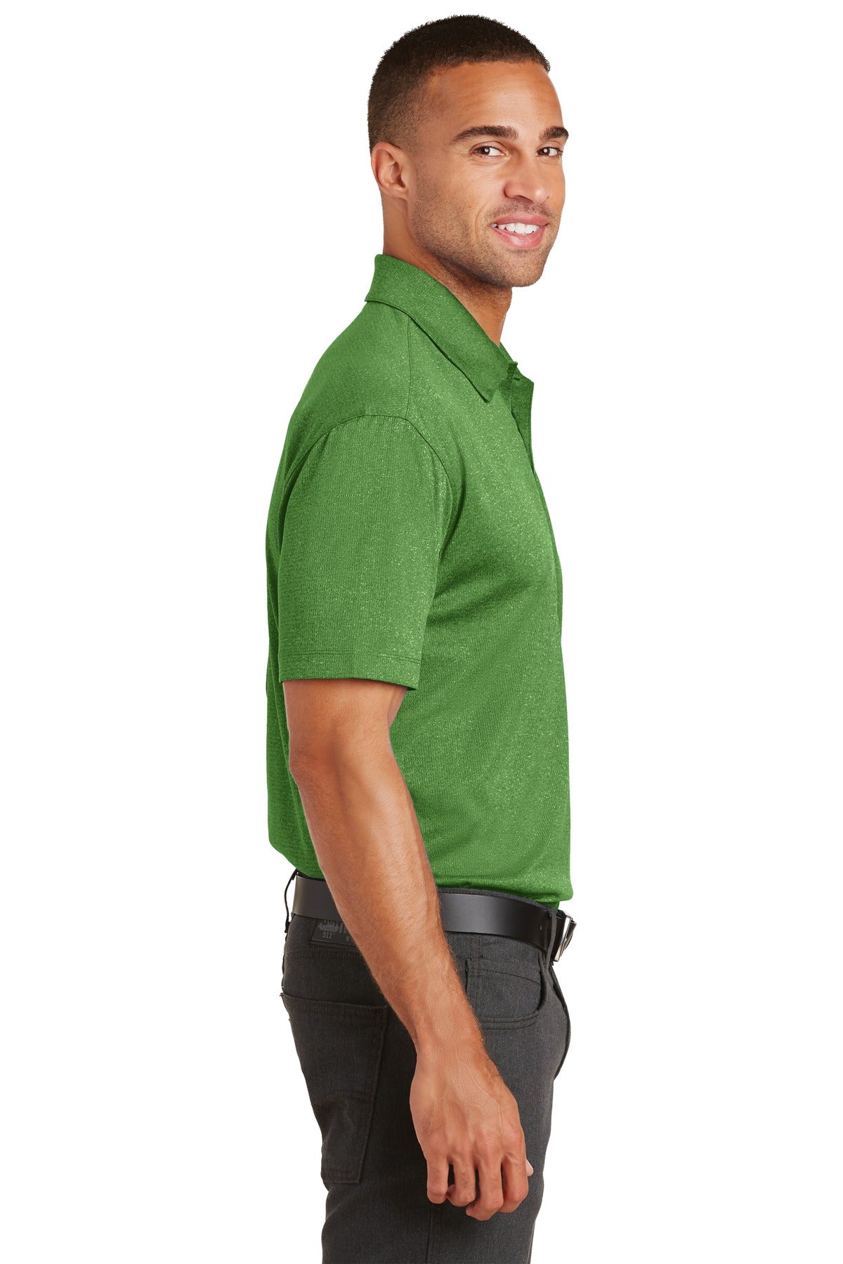Vine Green Hth Port Authority Trace Heather Polo. K576 plain
