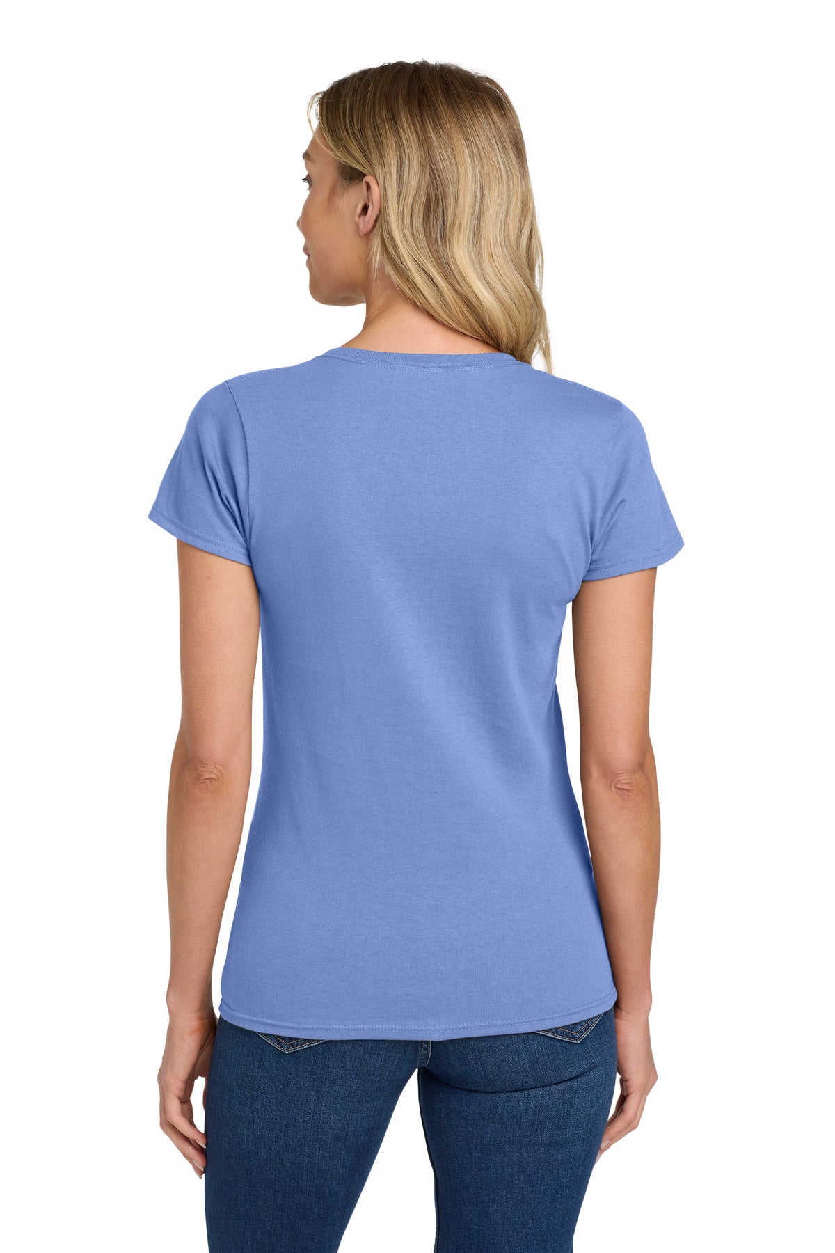 Violet Gildan Women's Heavy Cotton 100% Cotton T-Shirt. 5000L plain
