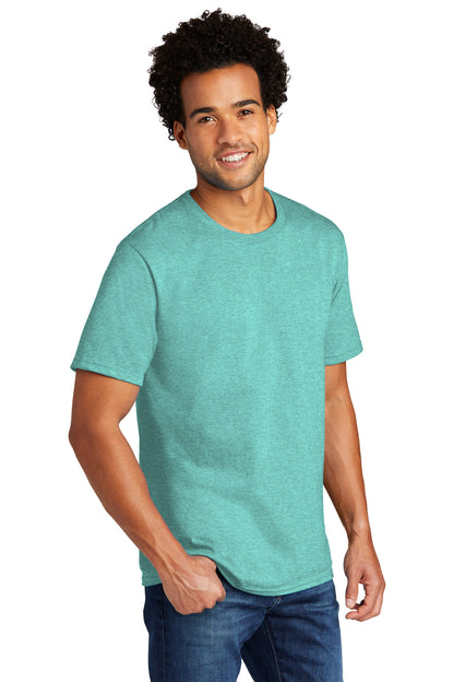 VivdTealHr Port & Co Tri-Blend Tee. PC330 plain