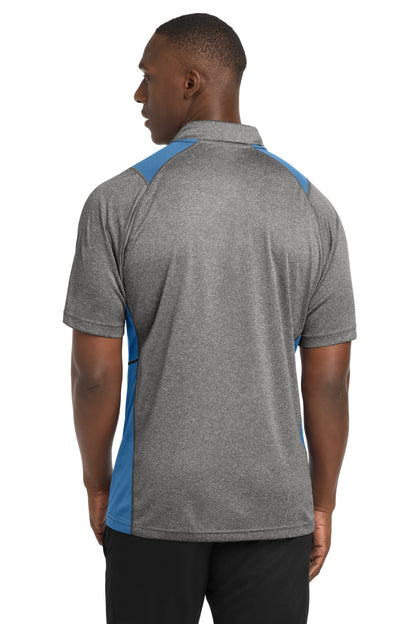 Vnt He/Car Blu Sport-Tek Heather Colorblock Contender Polo. ST665 plain