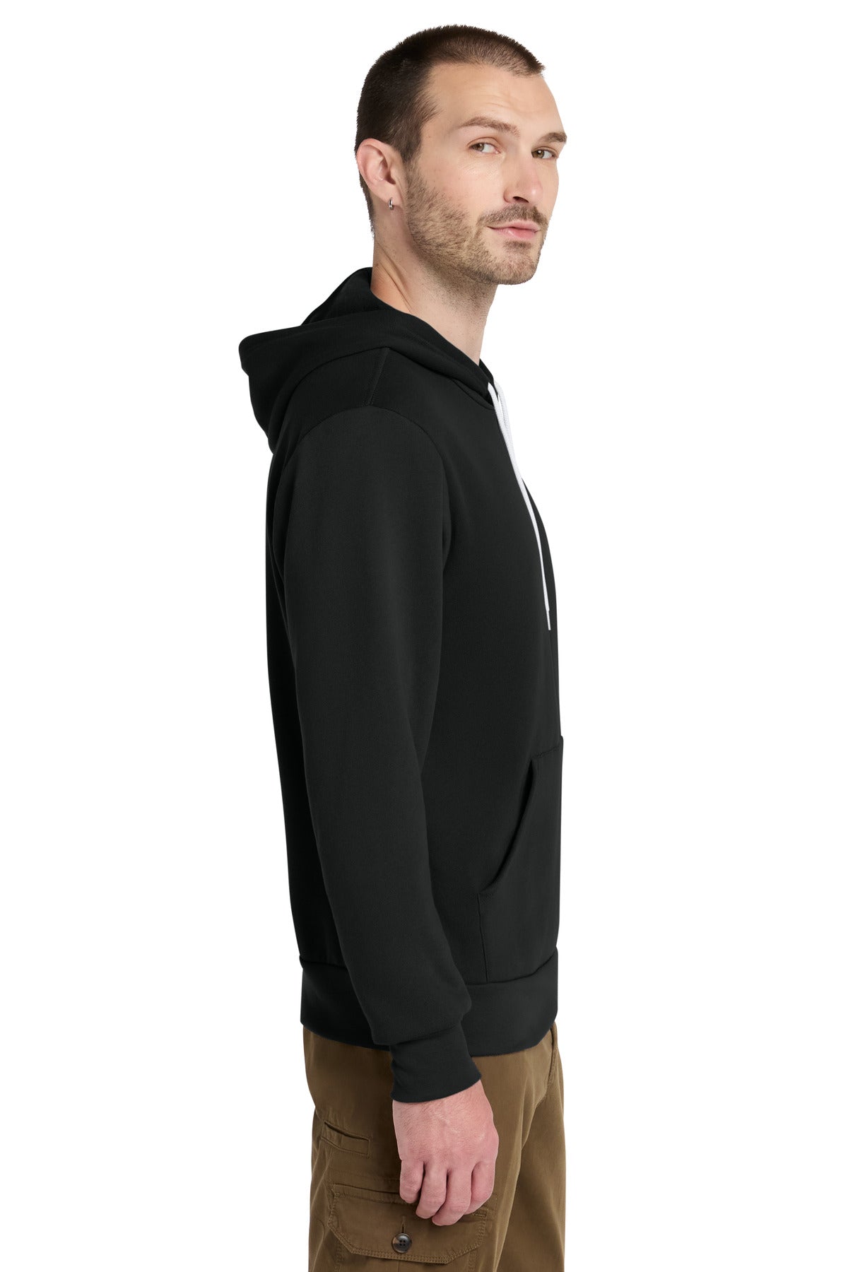 VtgBlack BELLA+CANVAS Unisex Sponge Fleece Pullover Hoodie. BC3719 plain