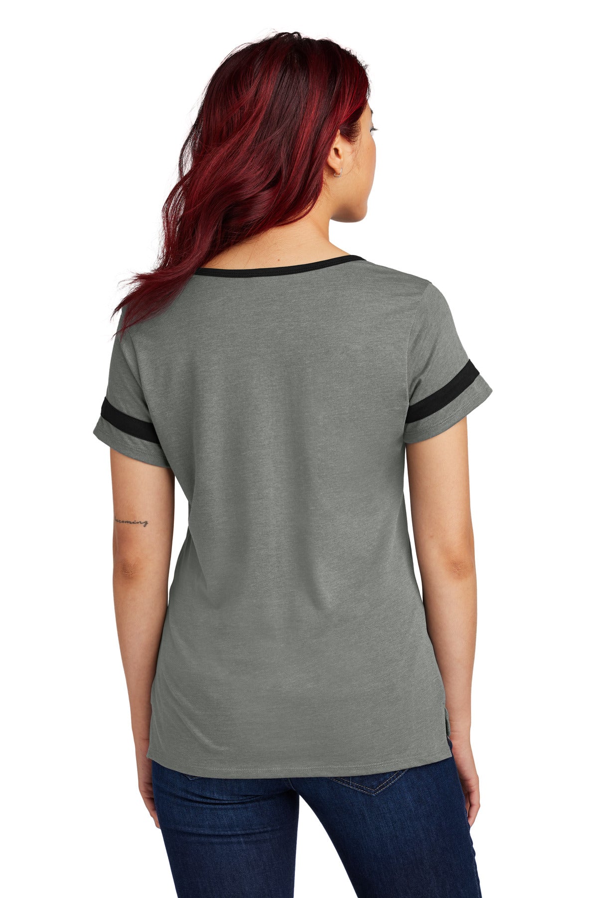 VtgHtr/Blk Sport-Tek Women's Halftime Notch Neck Tee LST6041 plain
