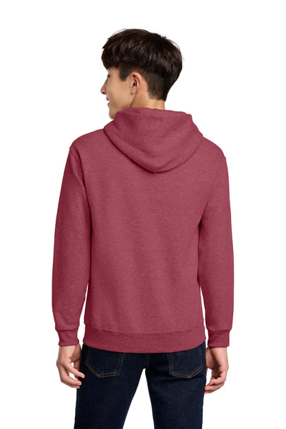 VtgHtrRed Jerzees - Youth NuBlend Pullover Hooded Sweatshirt. 996Y plain