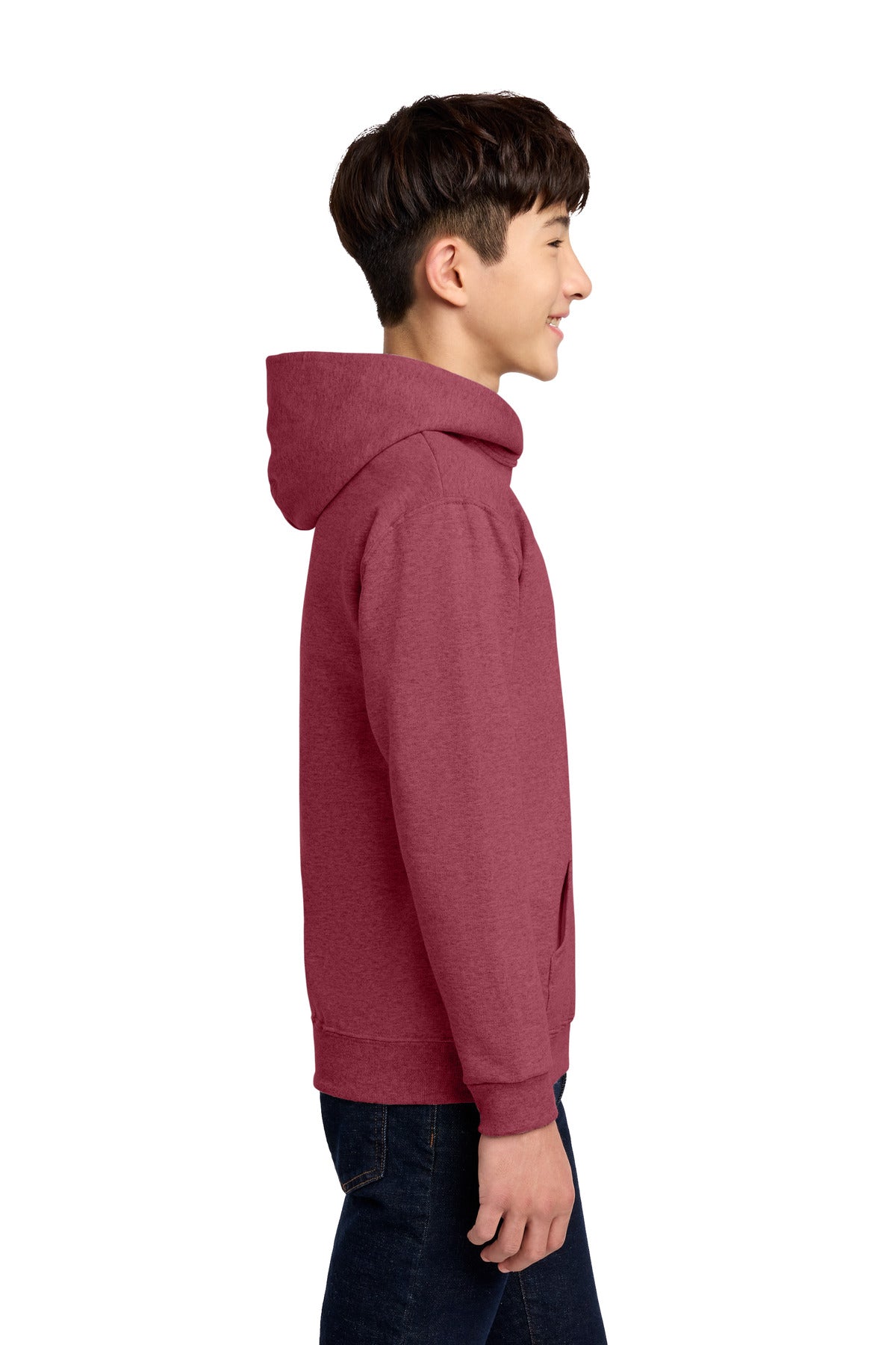 VtgHtrRed Jerzees - Youth NuBlend Pullover Hooded Sweatshirt. 996Y plain
