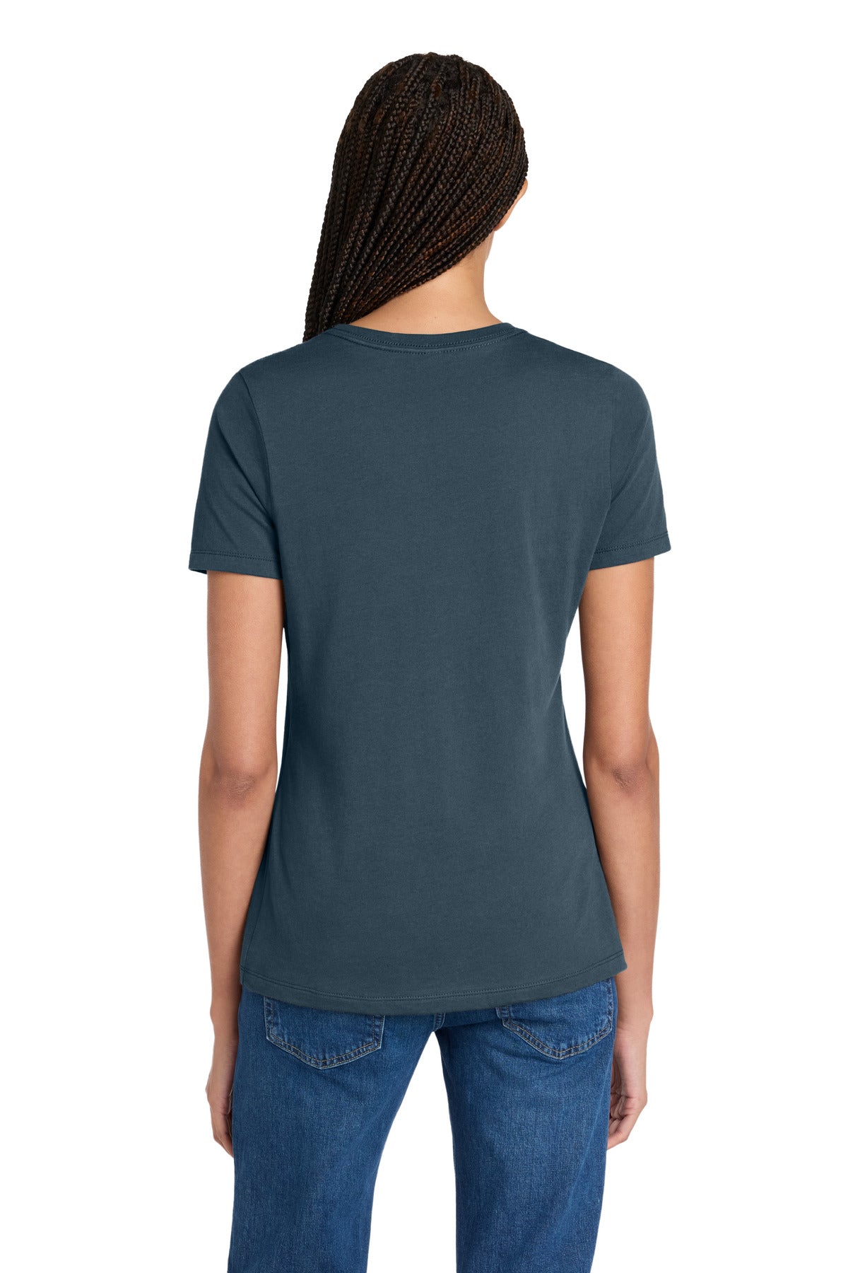 VtgNavy BELLA+CANVAS Women's Relaxed Jersey Short Sleeve Tee. BC6400 plain