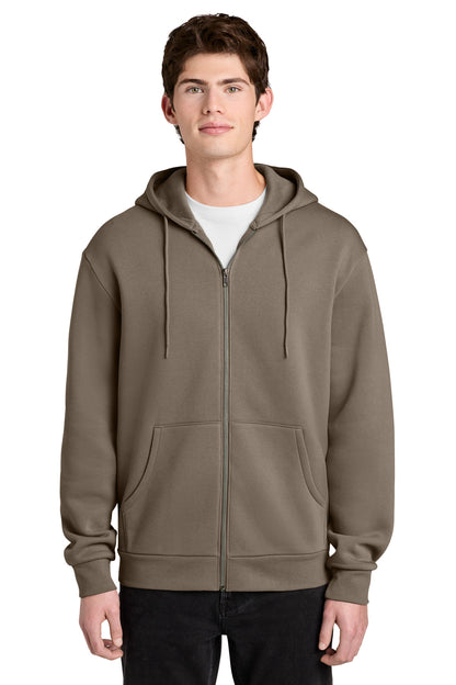 WarmTaupe District MelloFleece Full-Zip Hoodie DT6702 plain